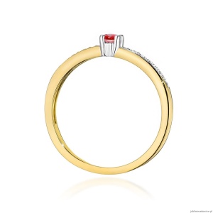 Pierścionek W0288 Rubin 0,15ct żółte złoto