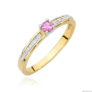 Pierścionek W0288 Topaz 0,15ct żółte złoto