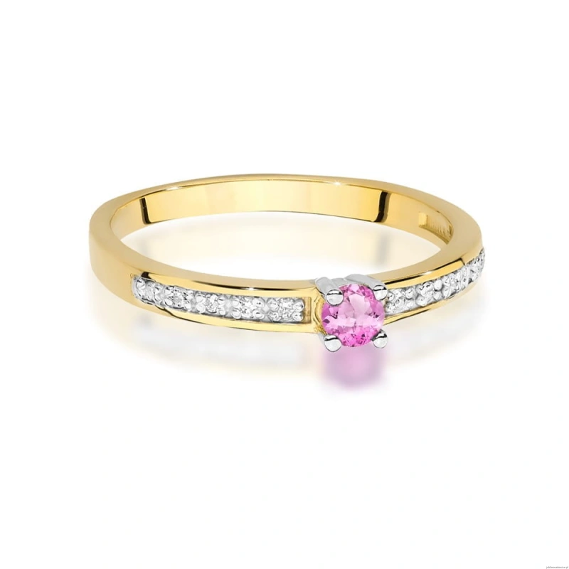 Pierścionek W0288 Topaz 0,15ct żółte złoto