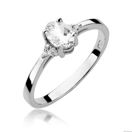 Pierścionek W301 Biały szafir 0,50ct białe złoto