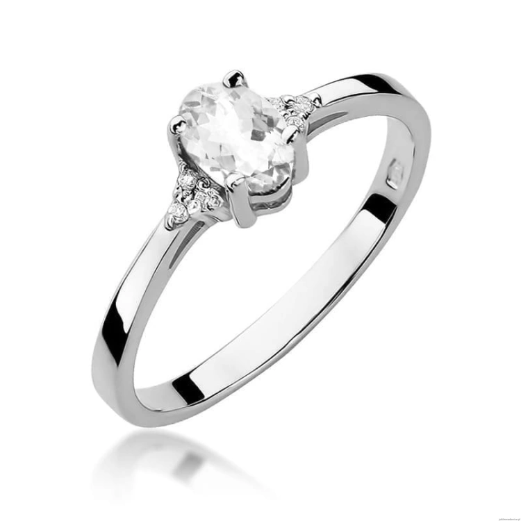 Pierścionek W301 Biały szafir 0,50ct białe złoto
