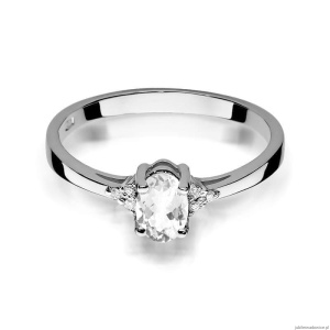 Pierścionek W301 Biały szafir 0,50ct białe złoto