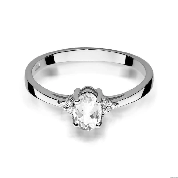 Pierścionek W301 Biały szafir 0,50ct białe złoto