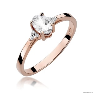 Pierścionek W301 Biały szafir 0,50ct różowe złoto