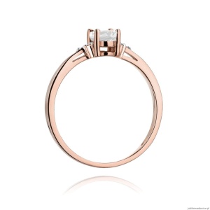 Pierścionek W301 Biały szafir 0,50ct różowe złoto
