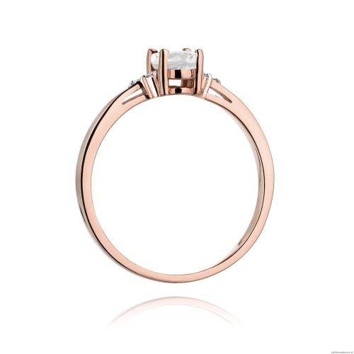Pierścionek W301 Biały szafir 0,50ct różowe złoto