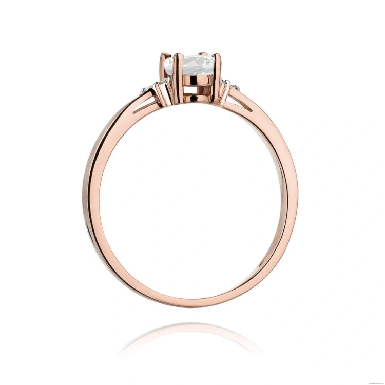 Pierścionek W301 Biały szafir 0,50ct różowe złoto