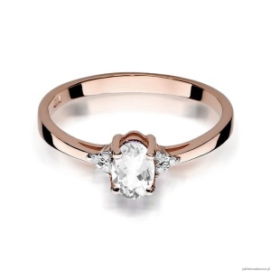 Pierścionek W301 Biały szafir 0,50ct różowe złoto