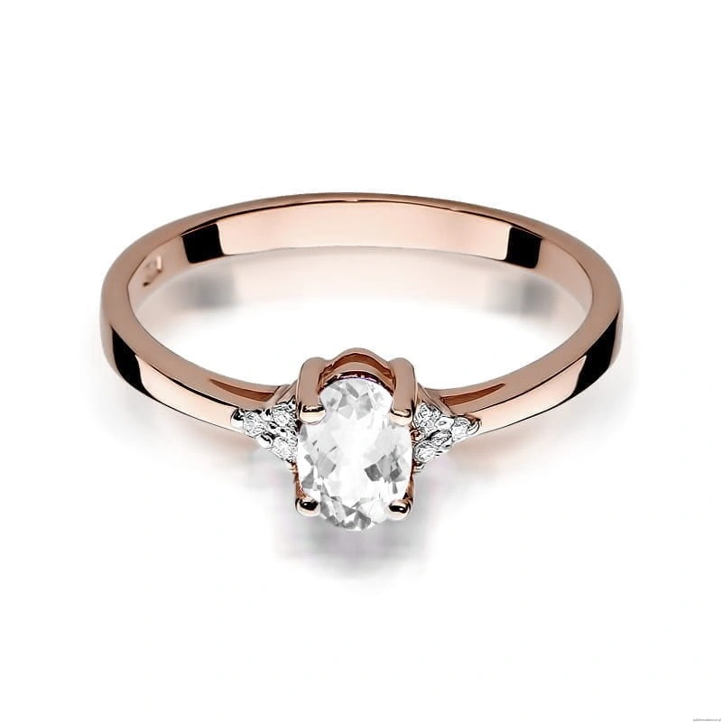 Pierścionek W301 Biały szafir 0,50ct różowe złoto
