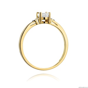 Pierścionek W301 Biały szafir 0,50ct żółte złoto