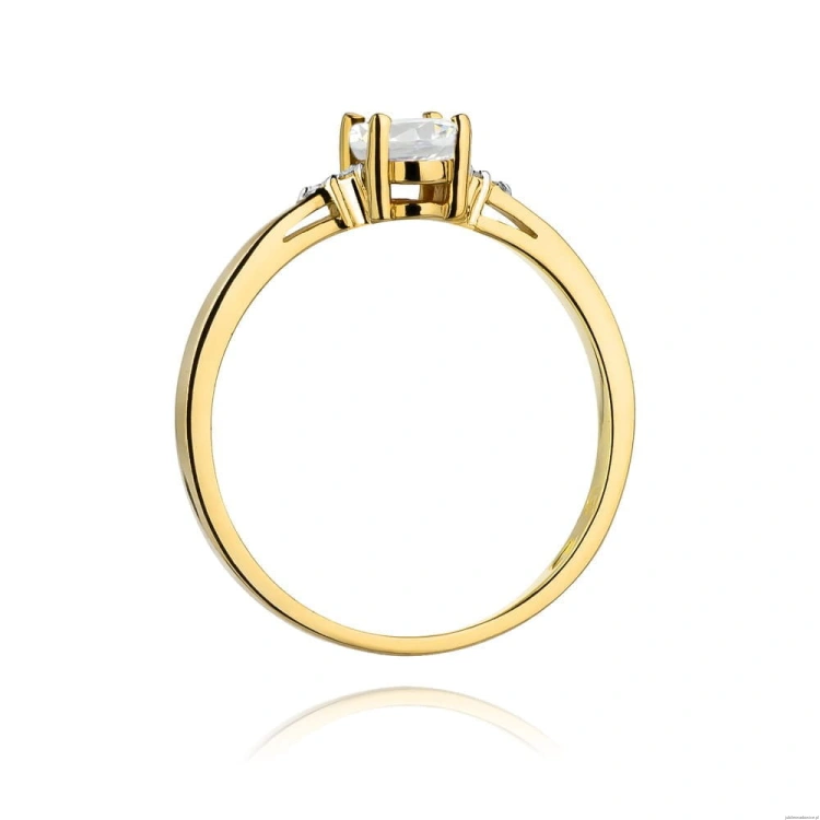 Pierścionek W301 Biały szafir 0,50ct żółte złoto