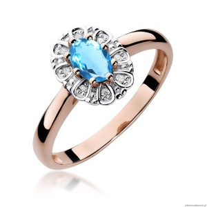 Pierścionek W304 Topaz 0,50ct różowe złoto