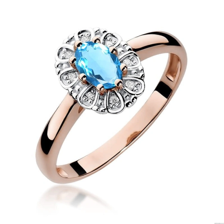 Pierścionek W304 Topaz 0,50ct różowe złoto