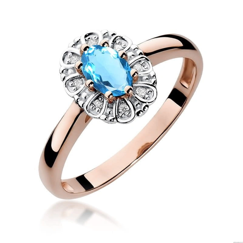Pierścionek W304 Topaz 0,50ct różowe złoto