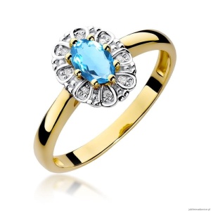 Pierścionek W304 Topaz 0,50ct żółte złoto