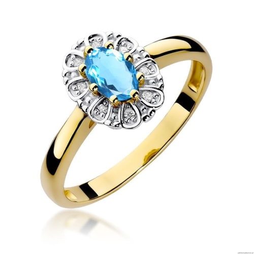Pierścionek W304 Topaz 0,50ct żółte złoto