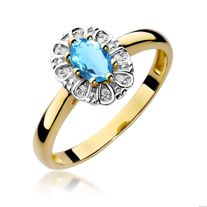Pierścionek W304 Topaz 0,50ct żółte złoto