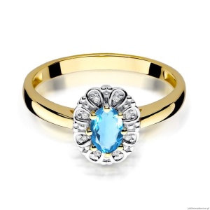 Pierścionek W304 Topaz 0,50ct żółte złoto