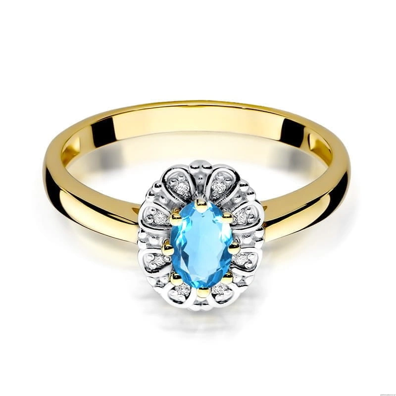 Pierścionek W304 Topaz 0,50ct żółte złoto