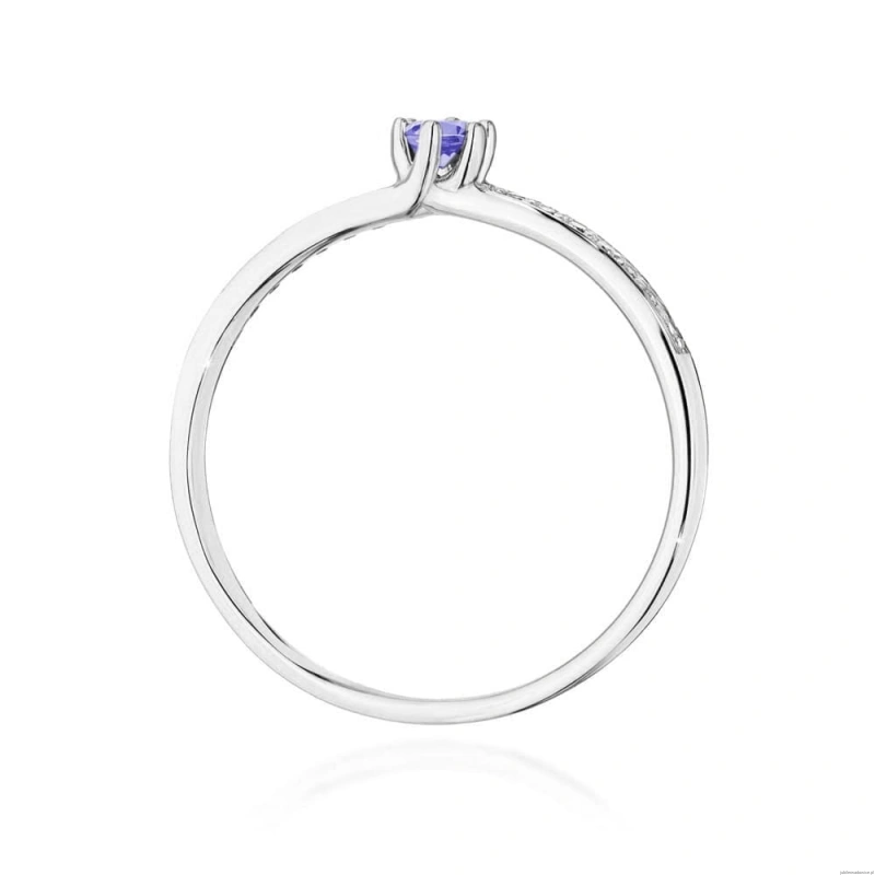 Pierścionek W0459 Tanzanit 0,15ct białe złoto