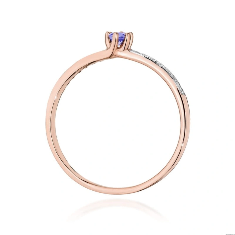 Pierścionek W0459 Tanzanit 0,15ct różowe złoto