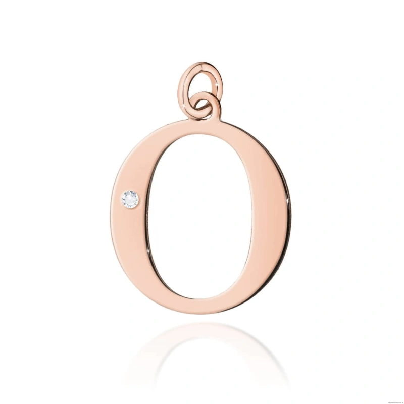 Zawieszka Z0069 Diament 0,005ct - litera O - różowe złoto