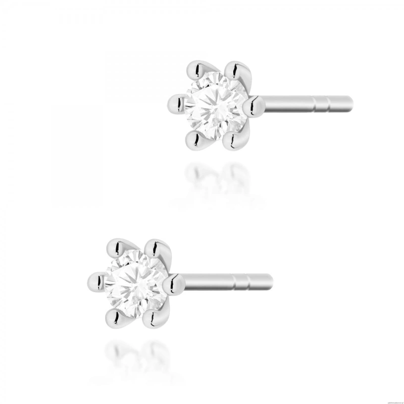 Kolczyki K0222 Diament 2 x 0,08ct białe złoto