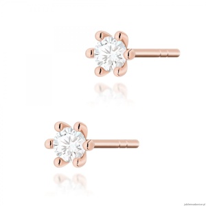 Kolczyki K0222 Diament 2 x 0,08ct różowe złoto