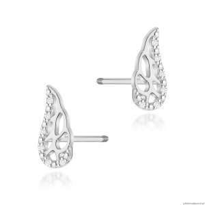Kolczyki K0043 z diamentami białe złoto sztyft zakręcany