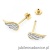 Kolczyki K0046 z diamentami żółte złoto sztyft zakręcany