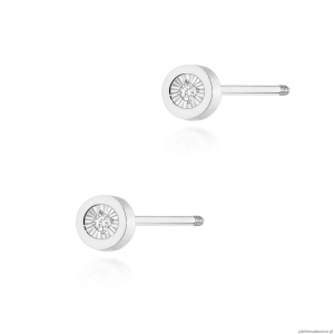 Kolczyki K0071 Diament 2 x 0,0145ct białe złoto sztyft zakręcany