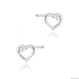 Kolczyki K0079 Diament 2 x 0,005ct białe złoto sztyft zakręcany