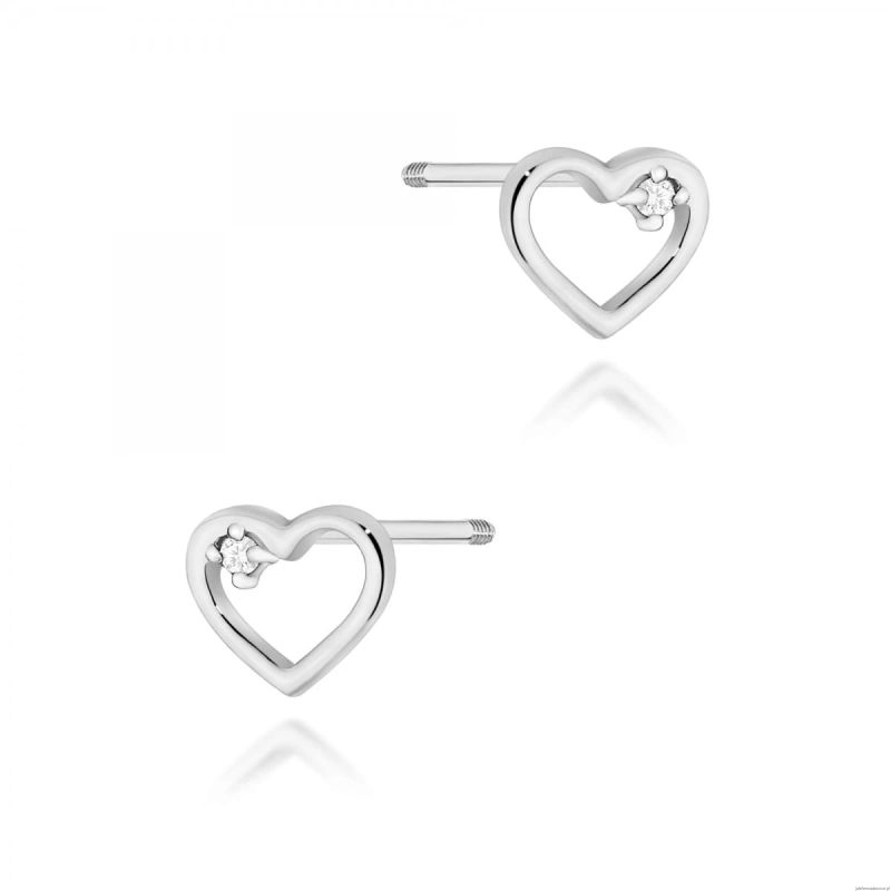Kolczyki K0079 Diament 2 x 0,005ct białe złoto sztyft zakręcany