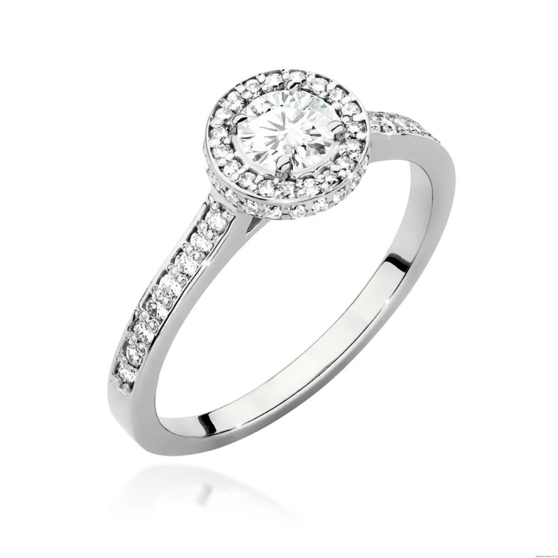 Pierścionek W508 Diament Laboratoryjny 0,40ct białe złoto