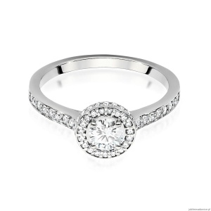 Pierścionek W508 Diament Laboratoryjny 0,40ct białe złoto