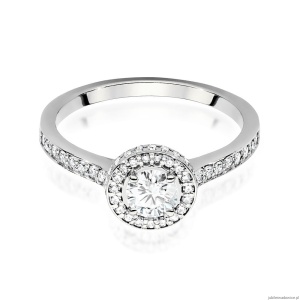 Pierścionek W508 Diament Laboratoryjny 0,50ct białe złoto
