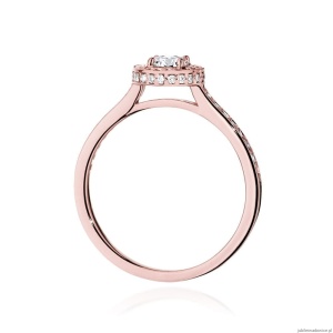 Pierścionek W508 Diament Laboratoryjny 0,40ct różowe złoto