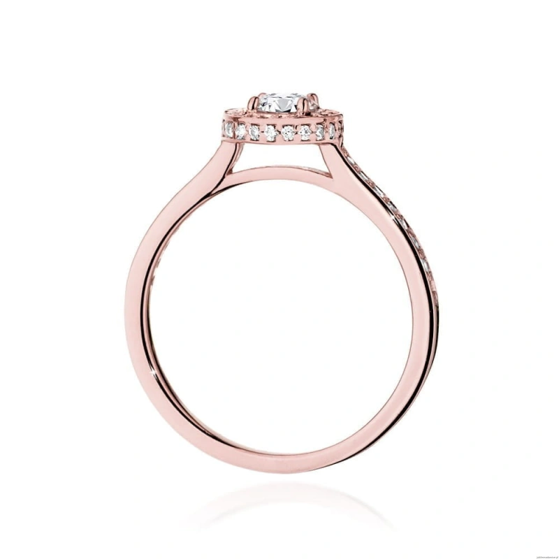 Pierścionek W508 Diament Laboratoryjny 0,40ct różowe złoto