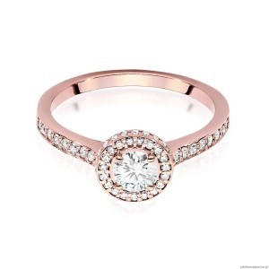 Pierścionek W508 Diament Laboratoryjny 0,40ct różowe złoto