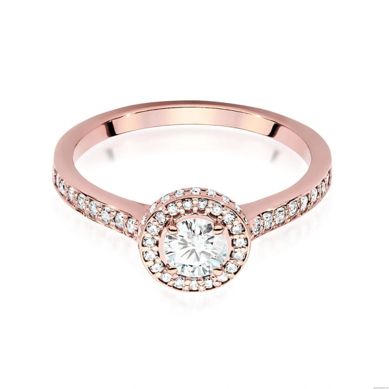 Pierścionek W508 Diament Laboratoryjny 0,40ct różowe złoto