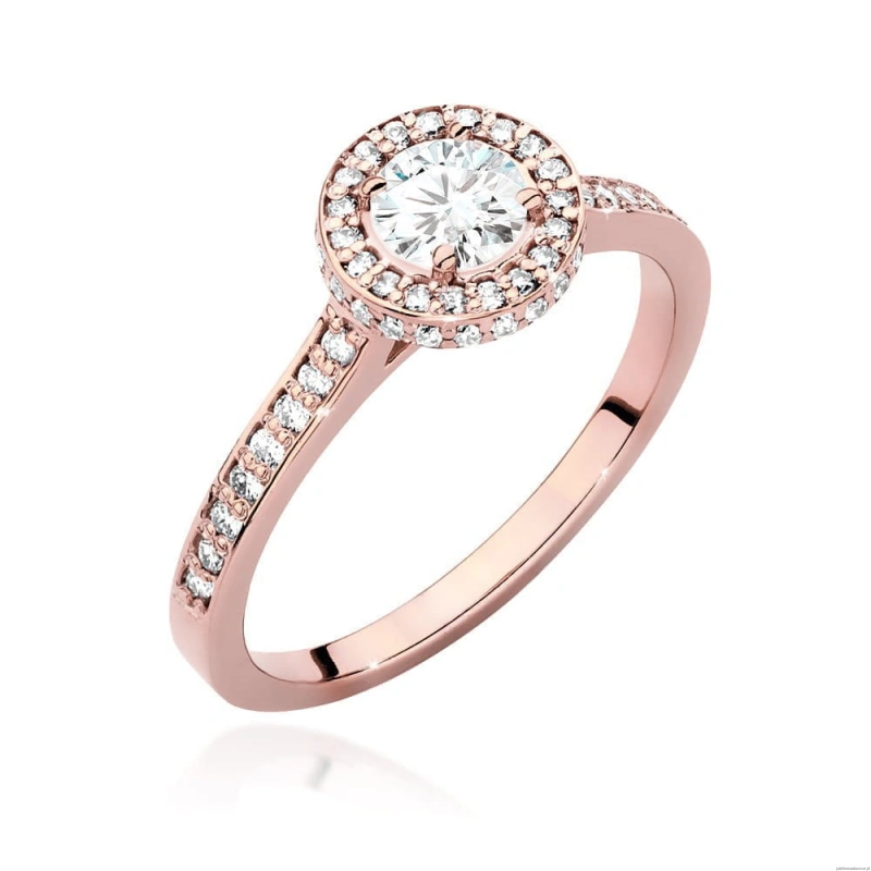 Pierścionek W508 Diament Laboratoryjny 0,50ct różowe złoto