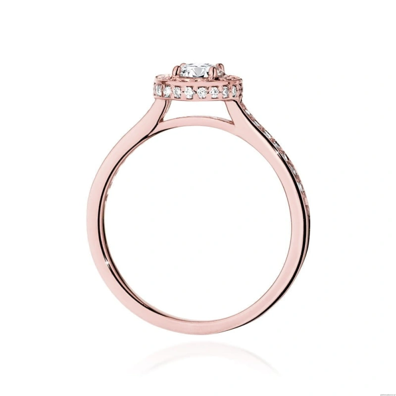 Pierścionek W508 Diament Laboratoryjny 0,50ct różowe złoto