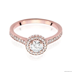 Pierścionek W508 Diament Laboratoryjny 0,50ct różowe złoto