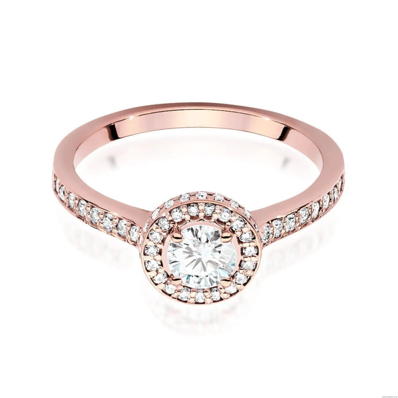 Pierścionek W508 Diament Laboratoryjny 0,50ct różowe złoto