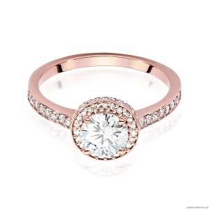 Pierścionek W508 Diament Laboratoryjny 0,70ct różowe złoto