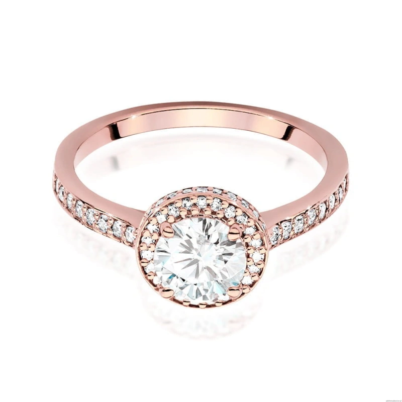 Pierścionek W508 Diament Laboratoryjny 0,70ct różowe złoto