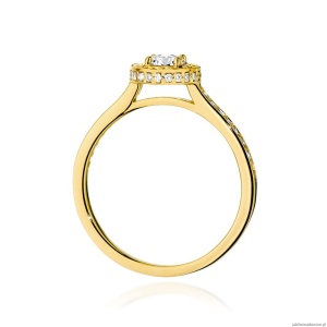 Pierścionek W508 Diament Laboratoryjny 0,40ct żółte złoto