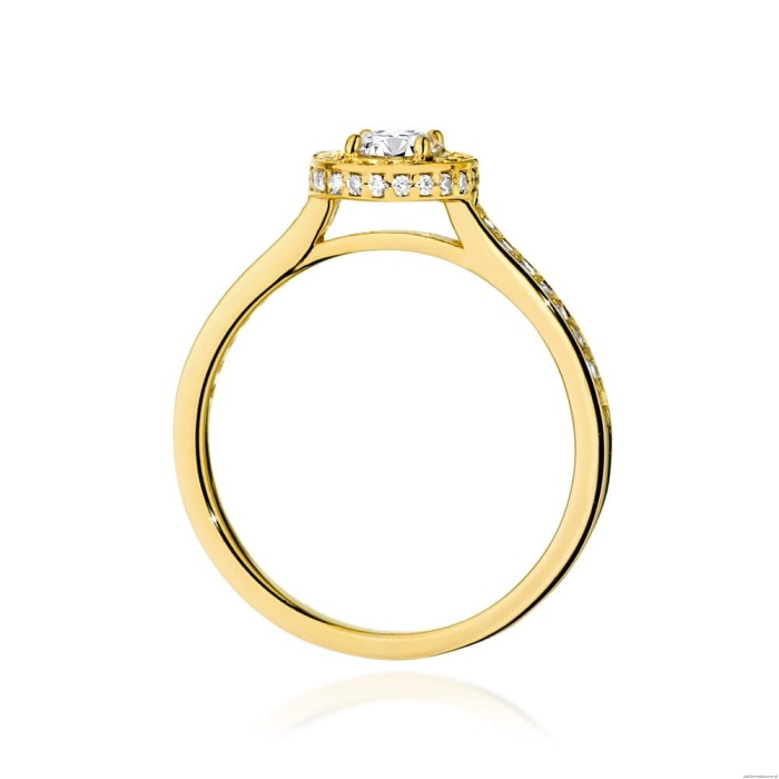 Pierścionek W508 Diament Laboratoryjny 0,40ct żółte złoto