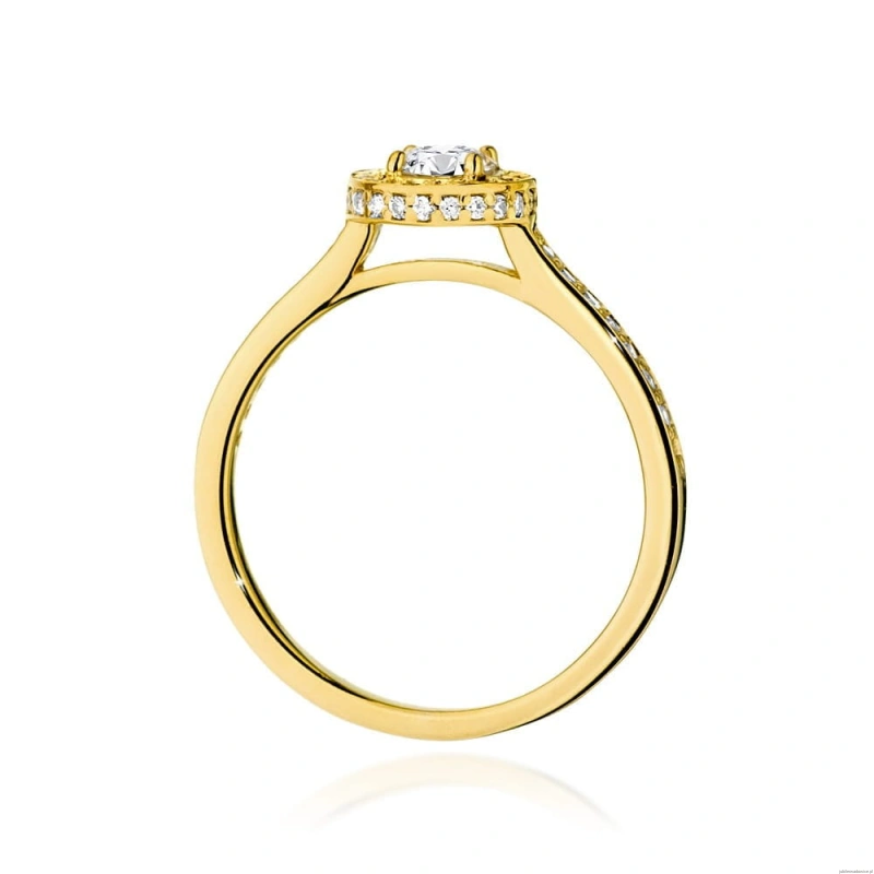 Pierścionek W508 Diament Laboratoryjny 0,40ct żółte złoto