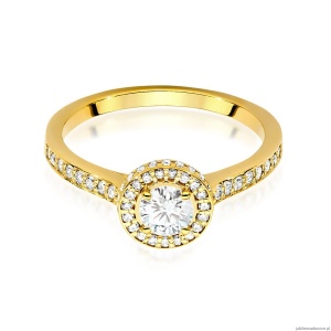 Pierścionek W508 Diament Laboratoryjny 0,40ct żółte złoto